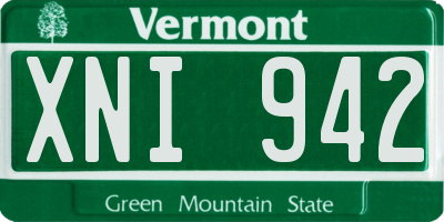 VT license plate XNI942
