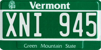 VT license plate XNI945