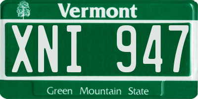 VT license plate XNI947