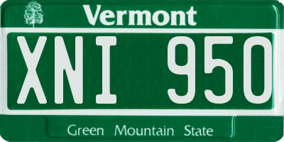 VT license plate XNI950