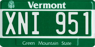 VT license plate XNI951