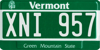 VT license plate XNI957