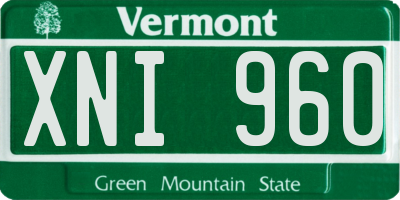 VT license plate XNI960