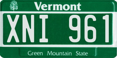 VT license plate XNI961