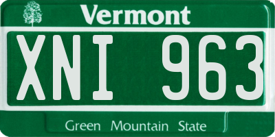 VT license plate XNI963