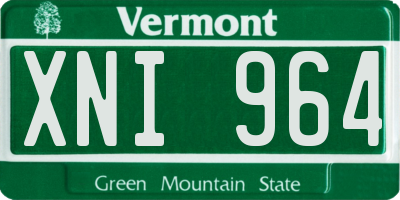 VT license plate XNI964