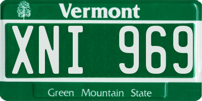VT license plate XNI969