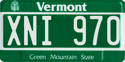 VT license plate XNI970