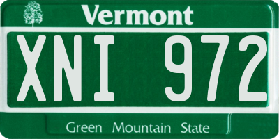 VT license plate XNI972