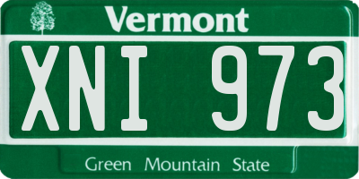VT license plate XNI973