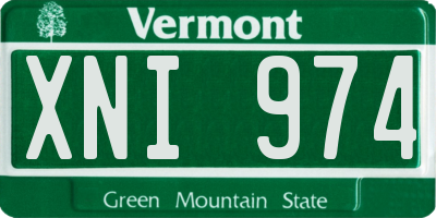 VT license plate XNI974