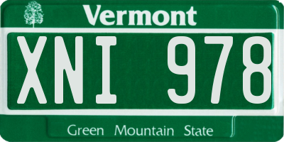 VT license plate XNI978
