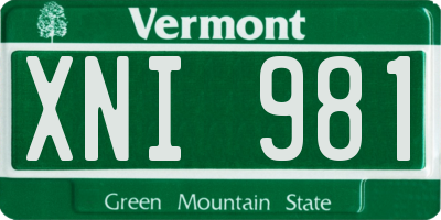 VT license plate XNI981