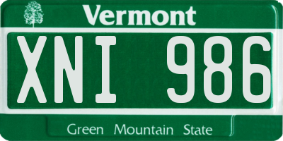VT license plate XNI986