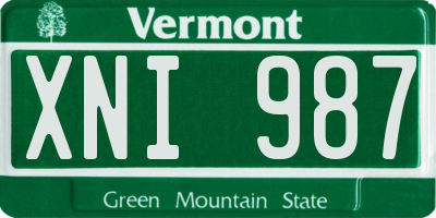 VT license plate XNI987