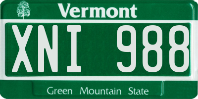 VT license plate XNI988