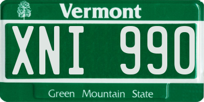 VT license plate XNI990