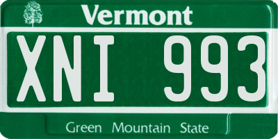 VT license plate XNI993