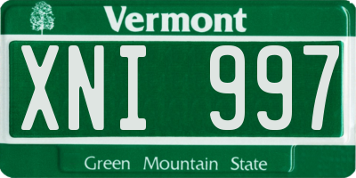 VT license plate XNI997
