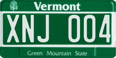 VT license plate XNJ004