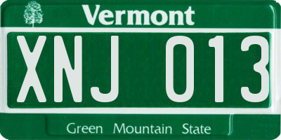 VT license plate XNJ013