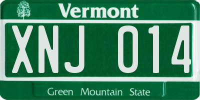 VT license plate XNJ014