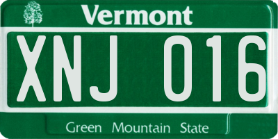 VT license plate XNJ016