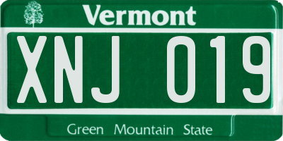 VT license plate XNJ019