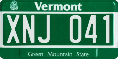 VT license plate XNJ041