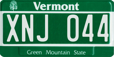 VT license plate XNJ044