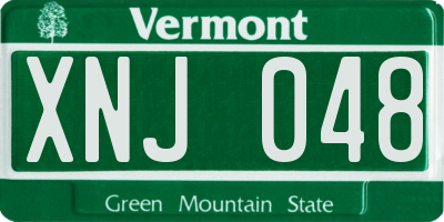 VT license plate XNJ048