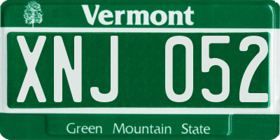 VT license plate XNJ052