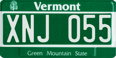 VT license plate XNJ055