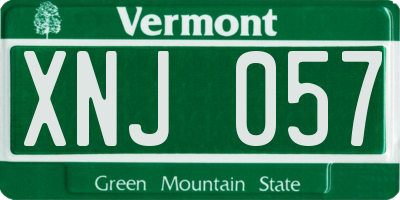 VT license plate XNJ057