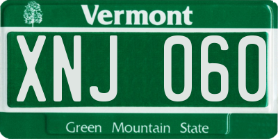 VT license plate XNJ060