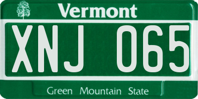 VT license plate XNJ065