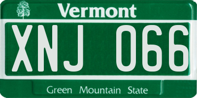 VT license plate XNJ066