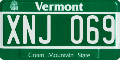 VT license plate XNJ069