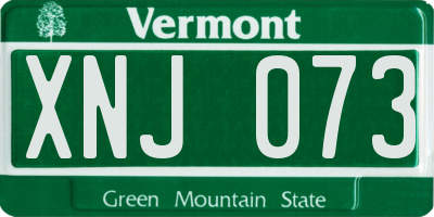 VT license plate XNJ073