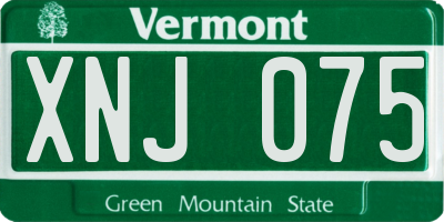 VT license plate XNJ075