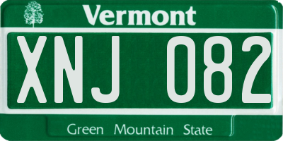 VT license plate XNJ082