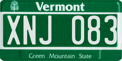 VT license plate XNJ083