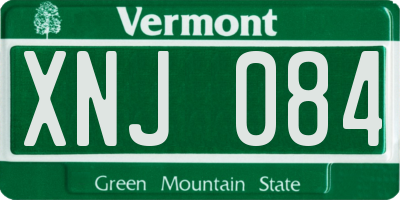 VT license plate XNJ084