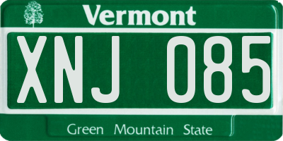 VT license plate XNJ085