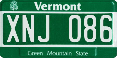 VT license plate XNJ086