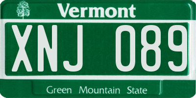 VT license plate XNJ089