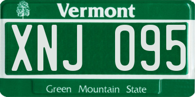 VT license plate XNJ095