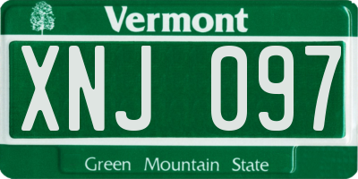 VT license plate XNJ097