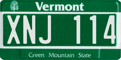 VT license plate XNJ114