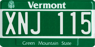 VT license plate XNJ115